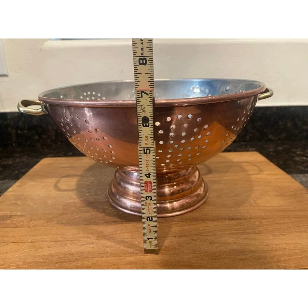 12 inch vintage copper colander